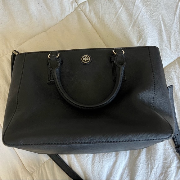 Tory Burch Robinson Mini Square Tote - Black - Picture 6 of 9